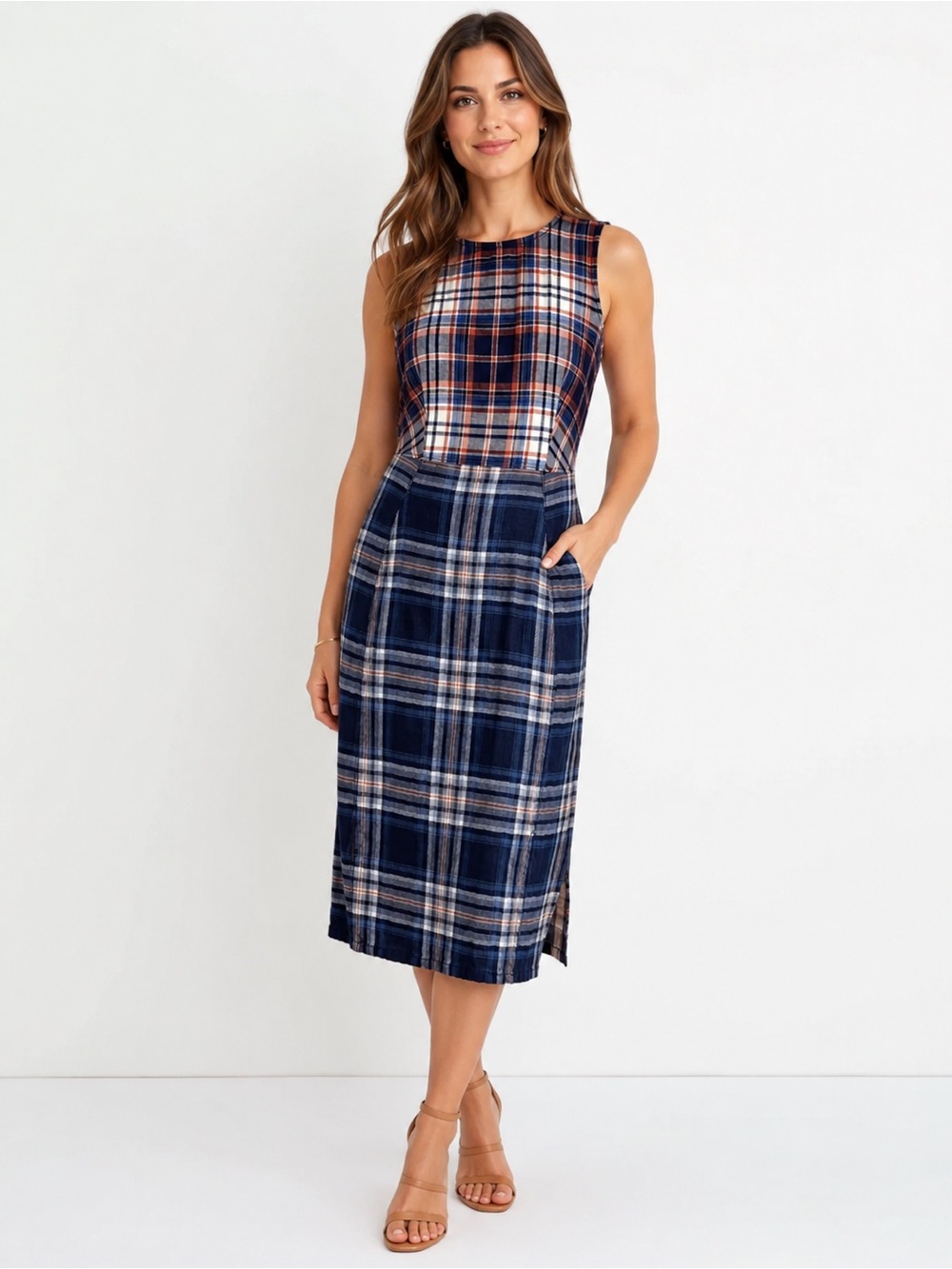 🆕 Madewell Indigo Plaid Dress | Size 2 | NWT